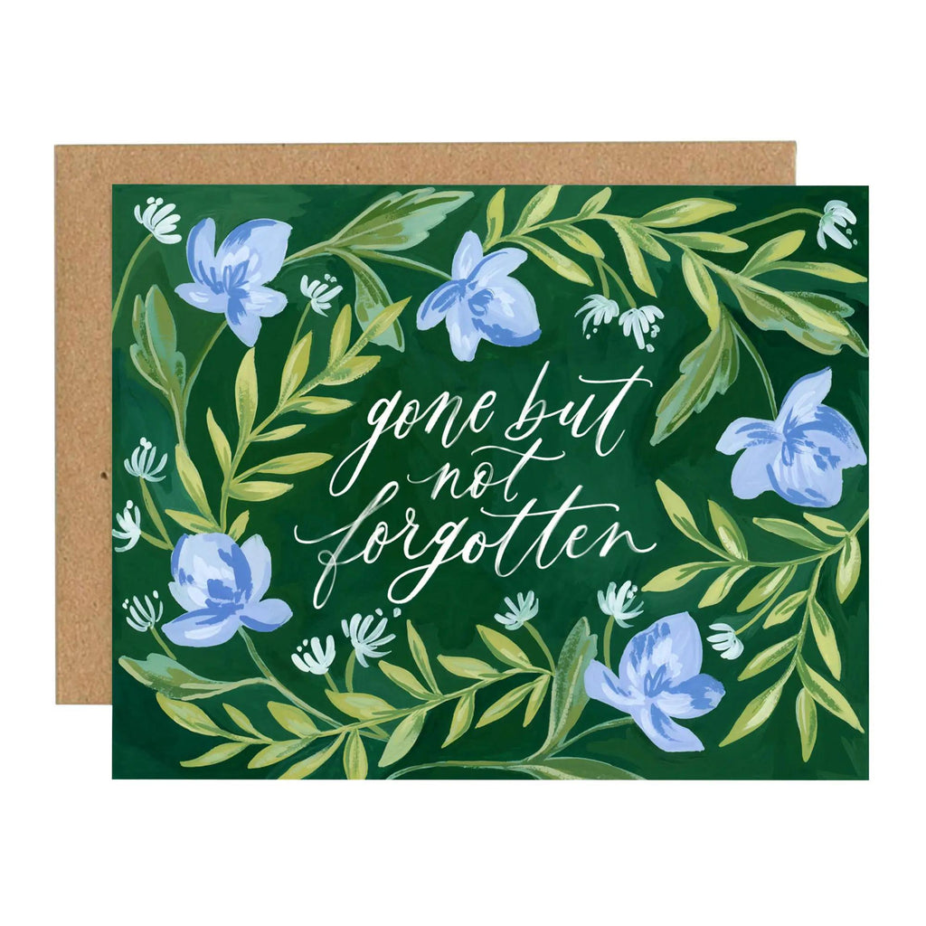 Card - Sympathy - Gone but not Forgotten Blue Floral by 1Canoe2