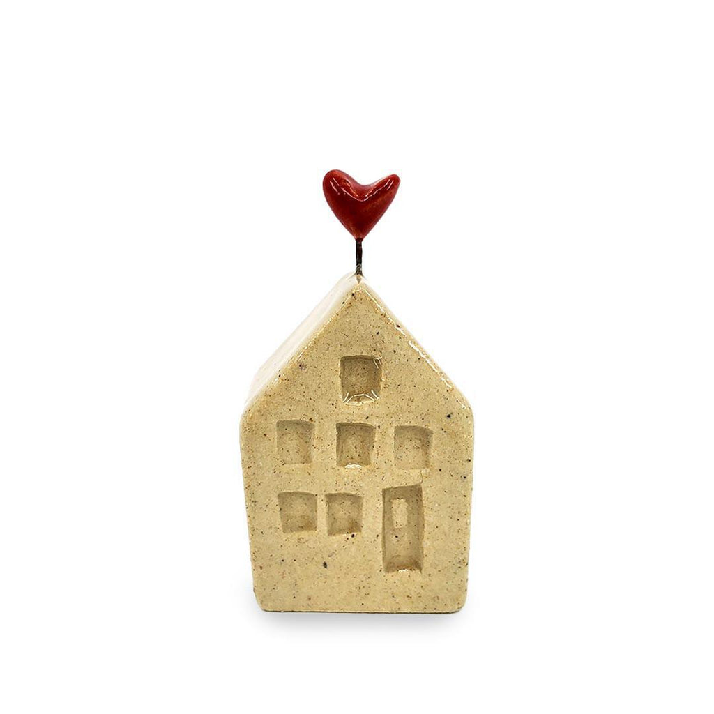 Tiny Pottery House - Sand Beige with Heart (Assorted Colors) by Tasha McKelvey