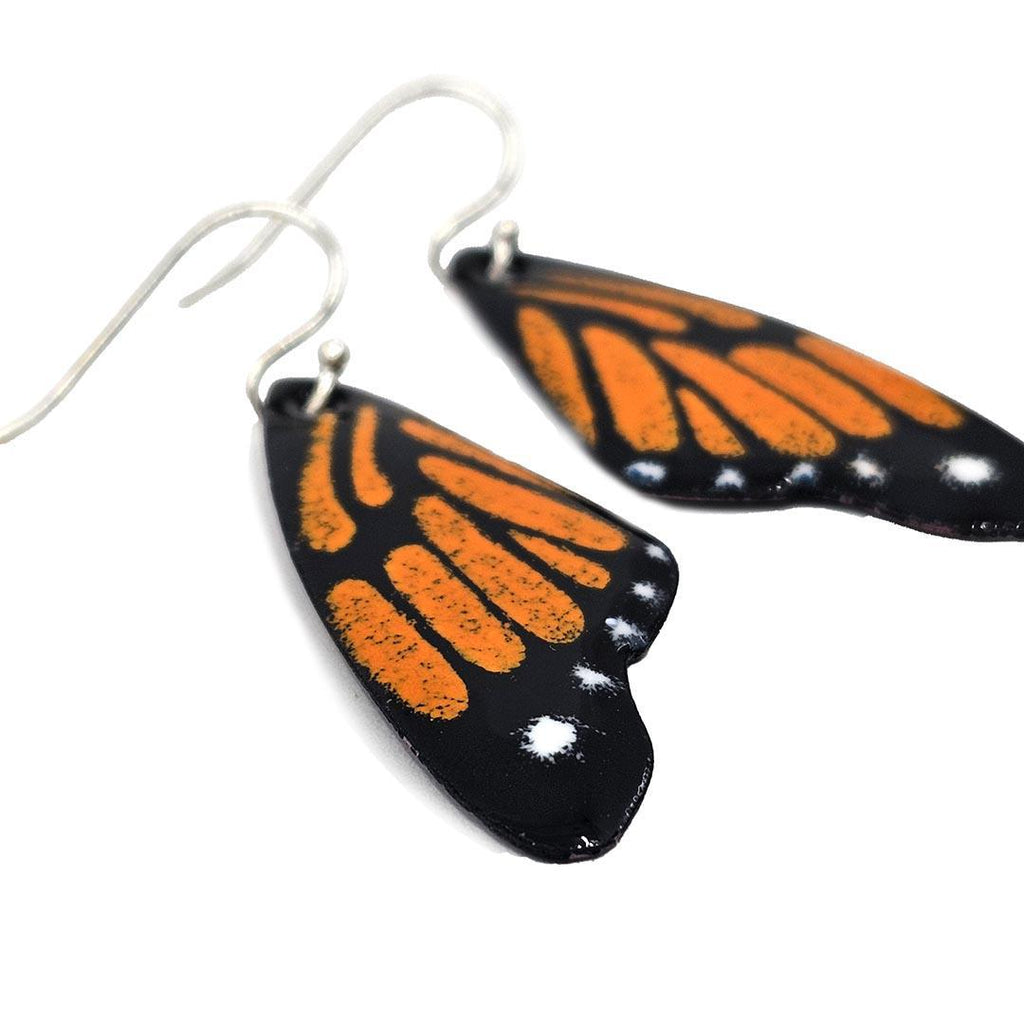 Earrings - Butterfly Wings  (Monarch Orange) by Magpie Mouse Studios
