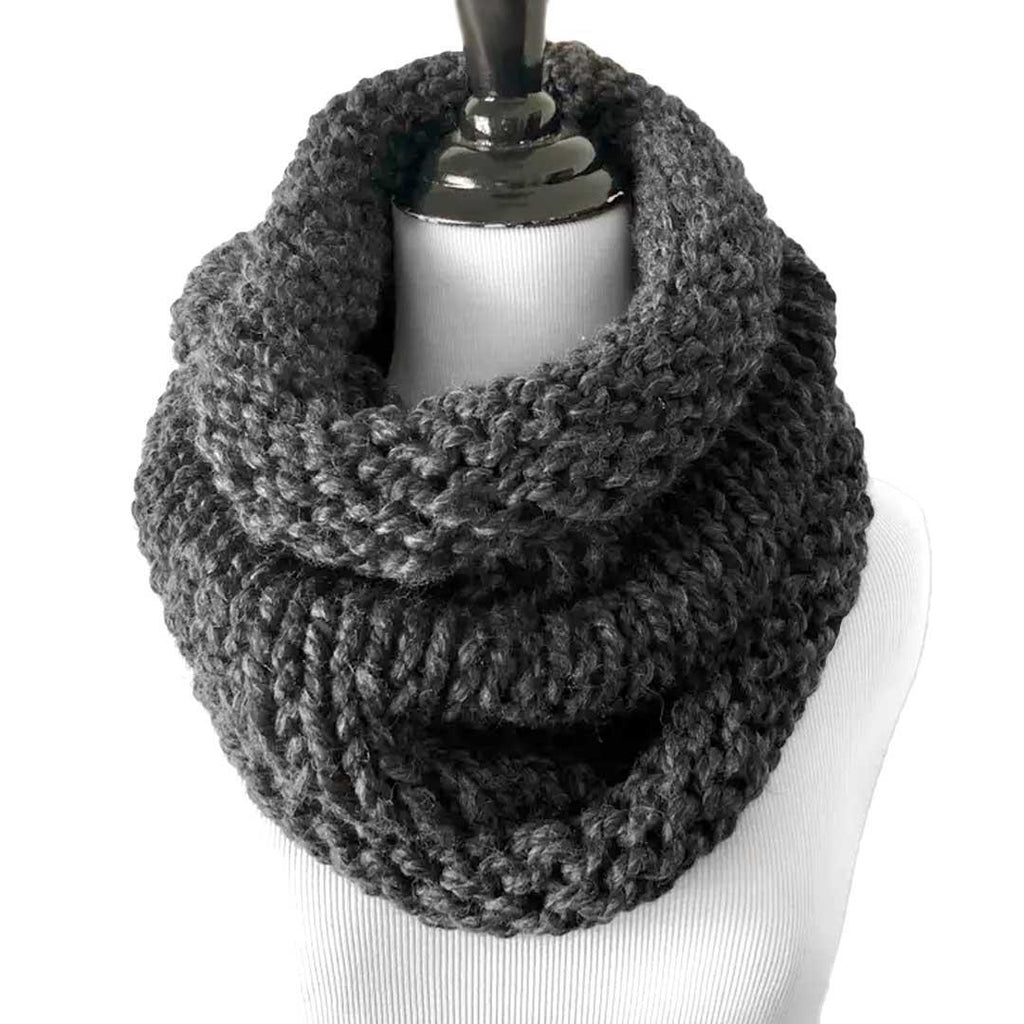 Cowl Large - Tapered Neckwarmer in Charcoal Gray Heather by Nickichicki