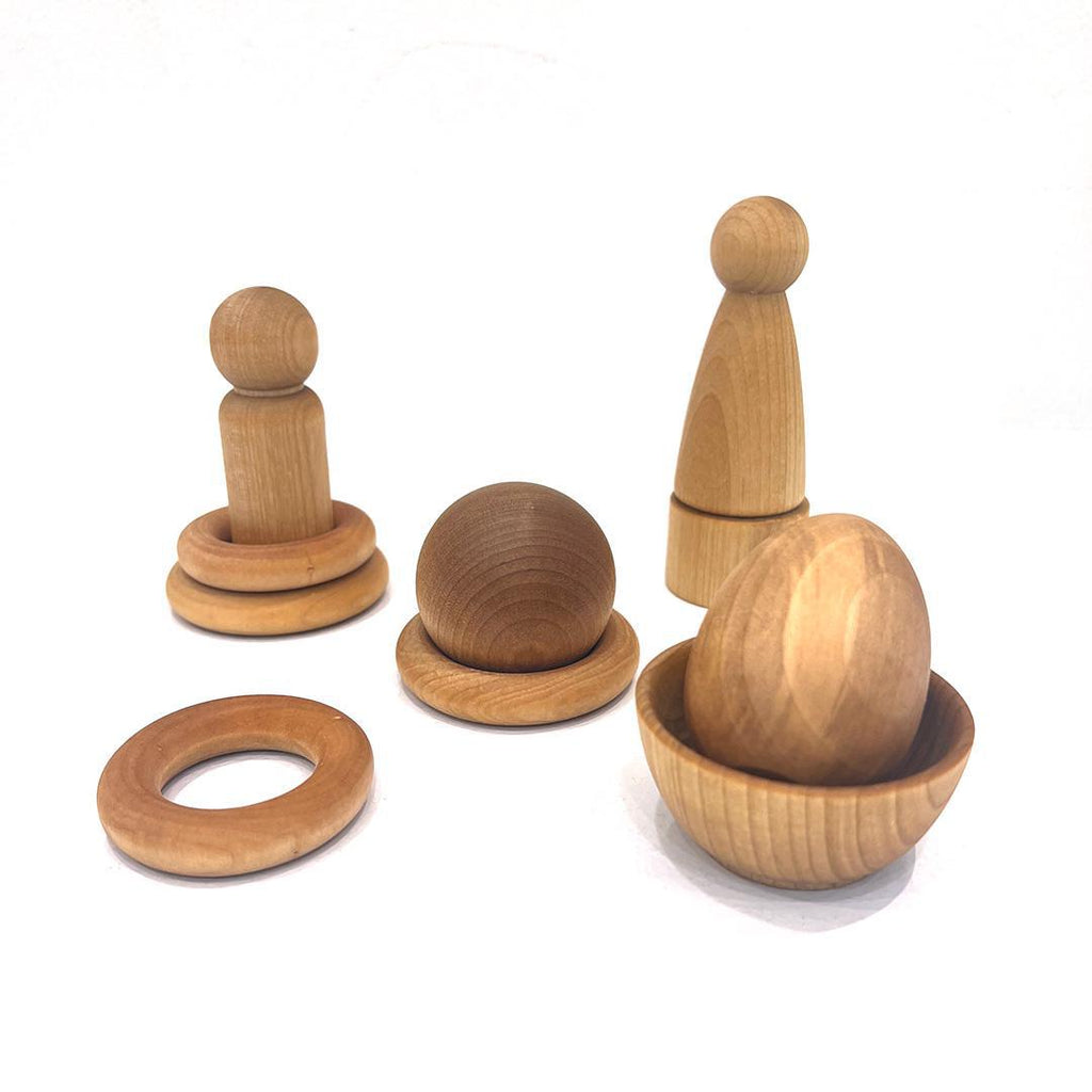 Wood Toys- Wood Stacking Nesting Play Kit by Taylored Toys