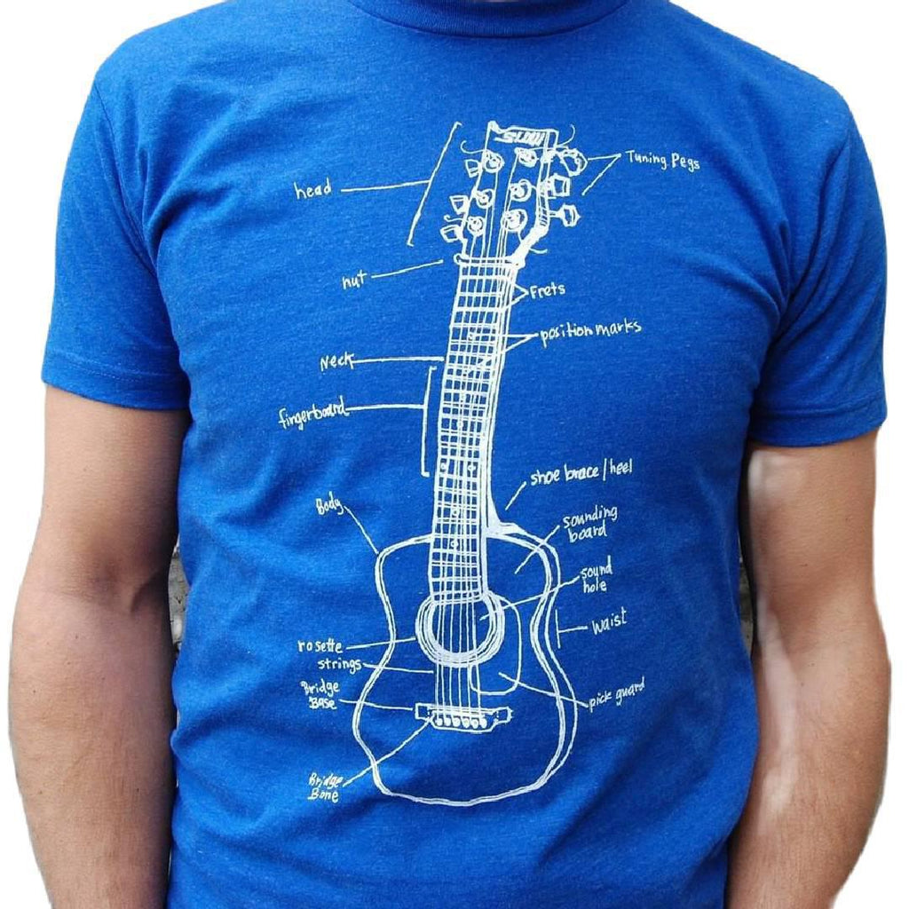 Adult Crew Neck - Guitar Lessons Royal Blue Tee (S - 2X) by Slow Loris