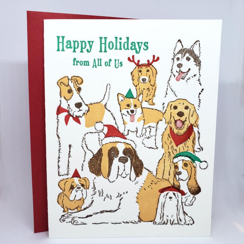 Cards Set of 6 - Holiday - Dogs Happy Holidays by Ilee Papergoods