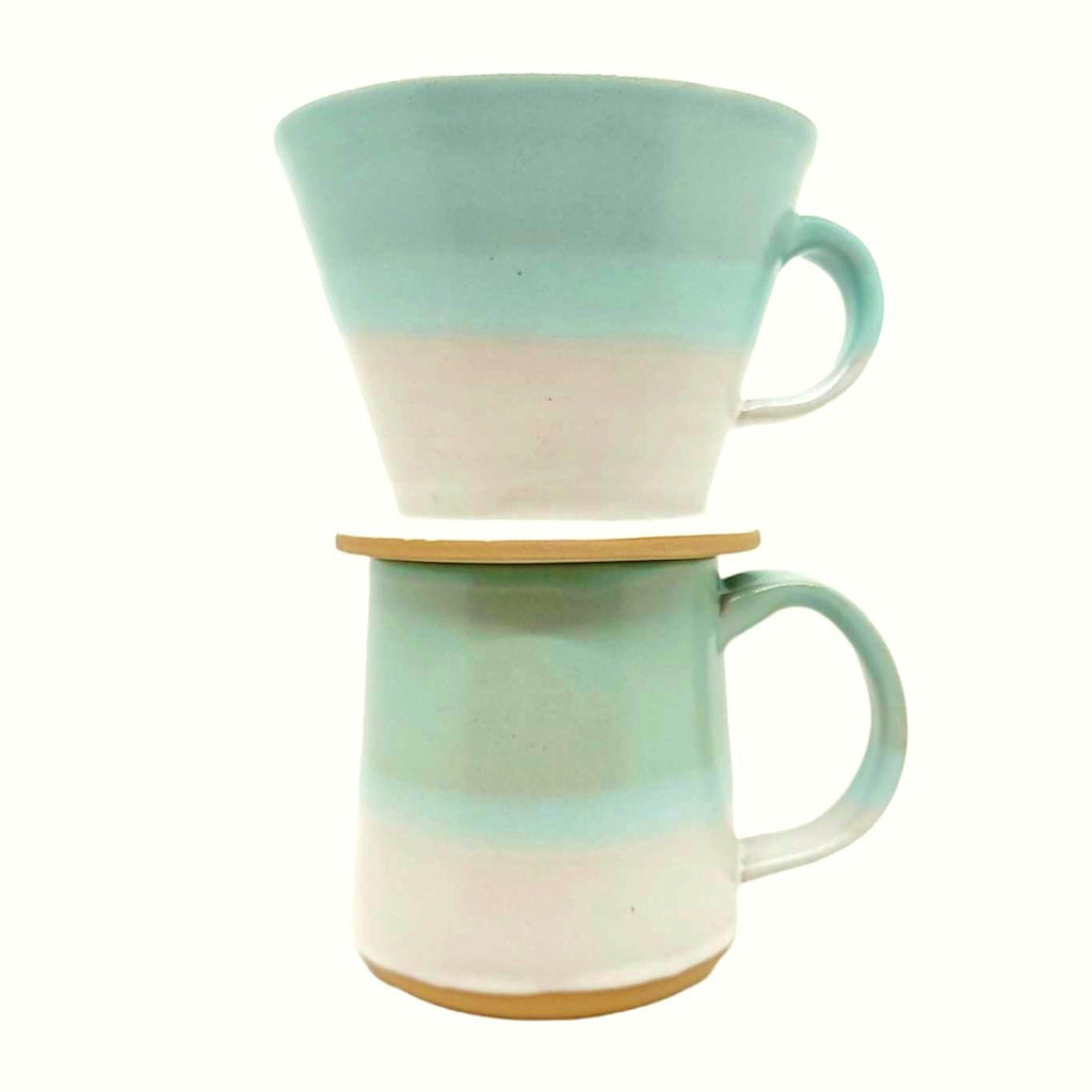 Coffee Dripper - Horizon Pour Over in Mint Gradient by Roam Ceramics