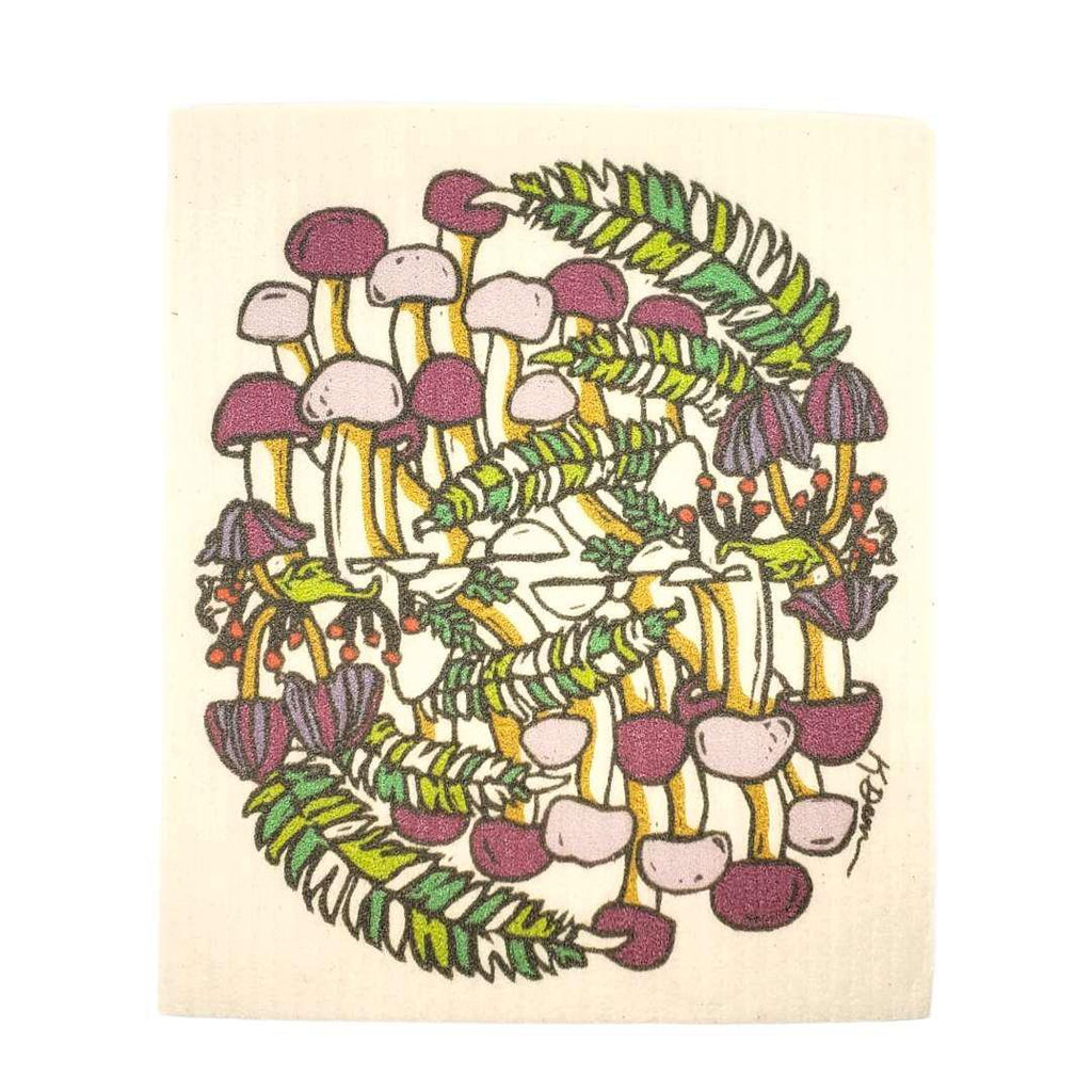Swedish Dish Cloth - Fall Mushrooms by Little Green