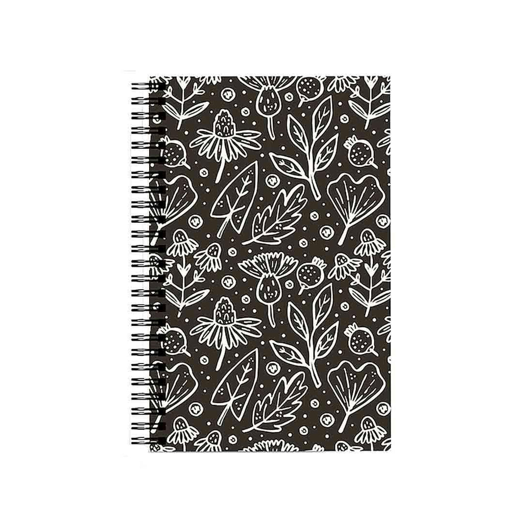 Journal -  Black & White Autumn Leaves (Dot Grid) by Design Sprinkles