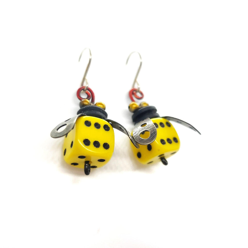 Earrings - Boxcar Bees by Chickenscratch