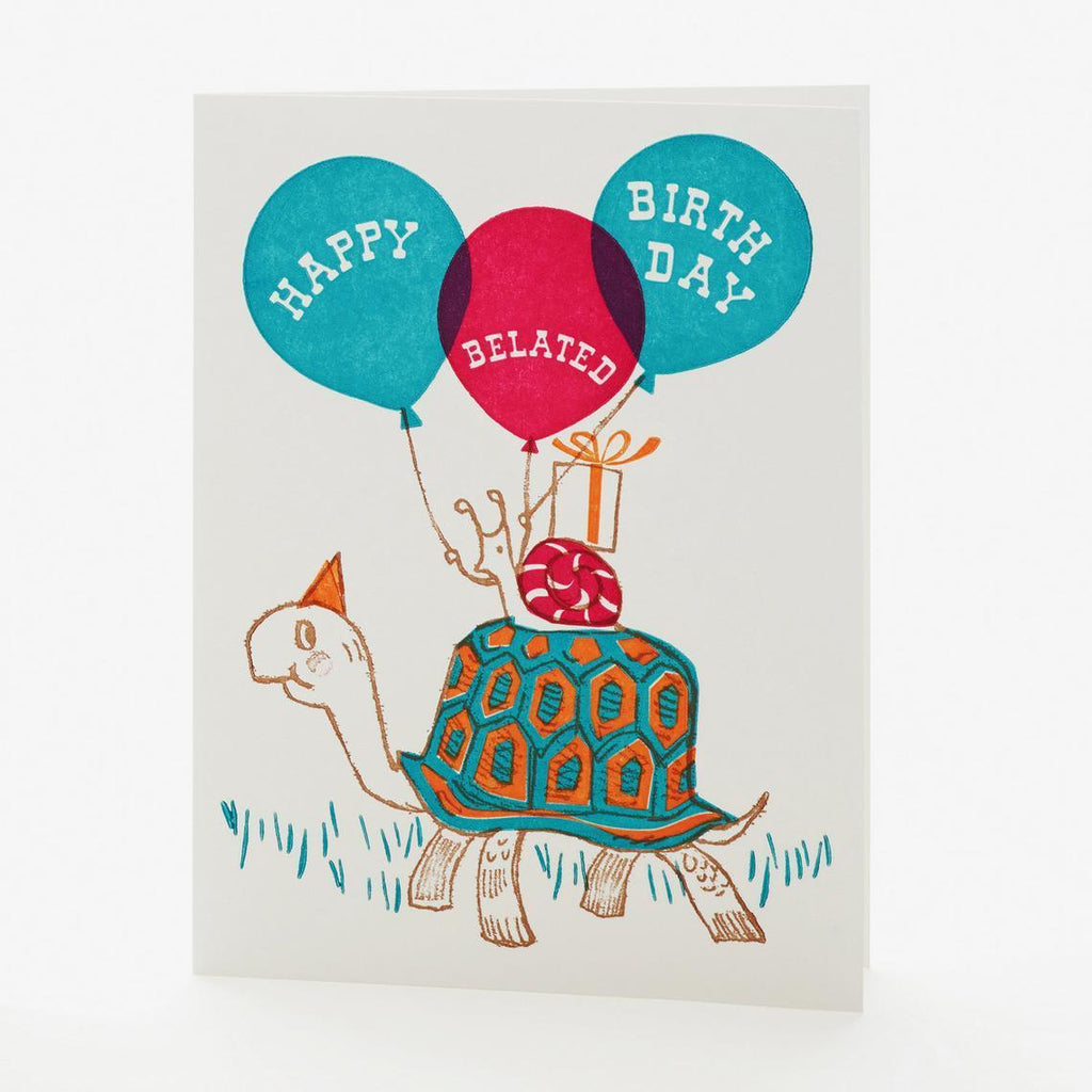 Card - Birthday - Belated Birthday Turtle and Snail by Ilee Papergoods