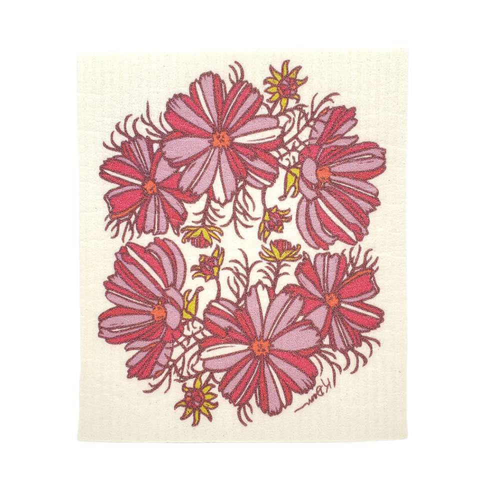 Swedish Dish Cloth - Pink Cosmos by Little Green