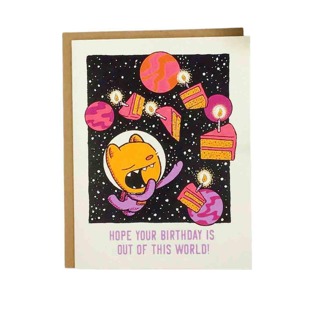 Card - Birthday - Space Cake by Everyday Balloons Print Shop