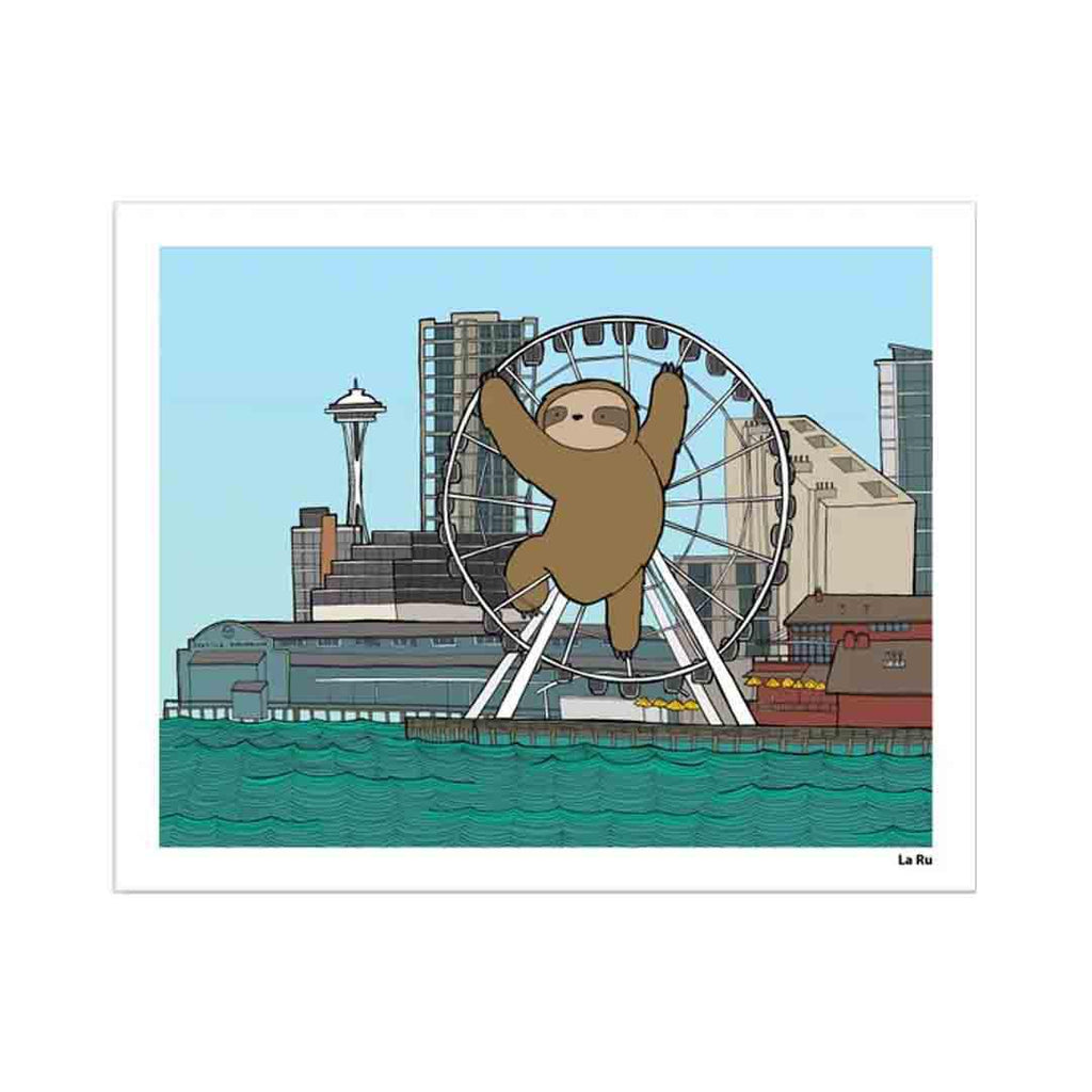 Art Print - Ferris Wheel Sloth (Assorted Sizes) by LaRu