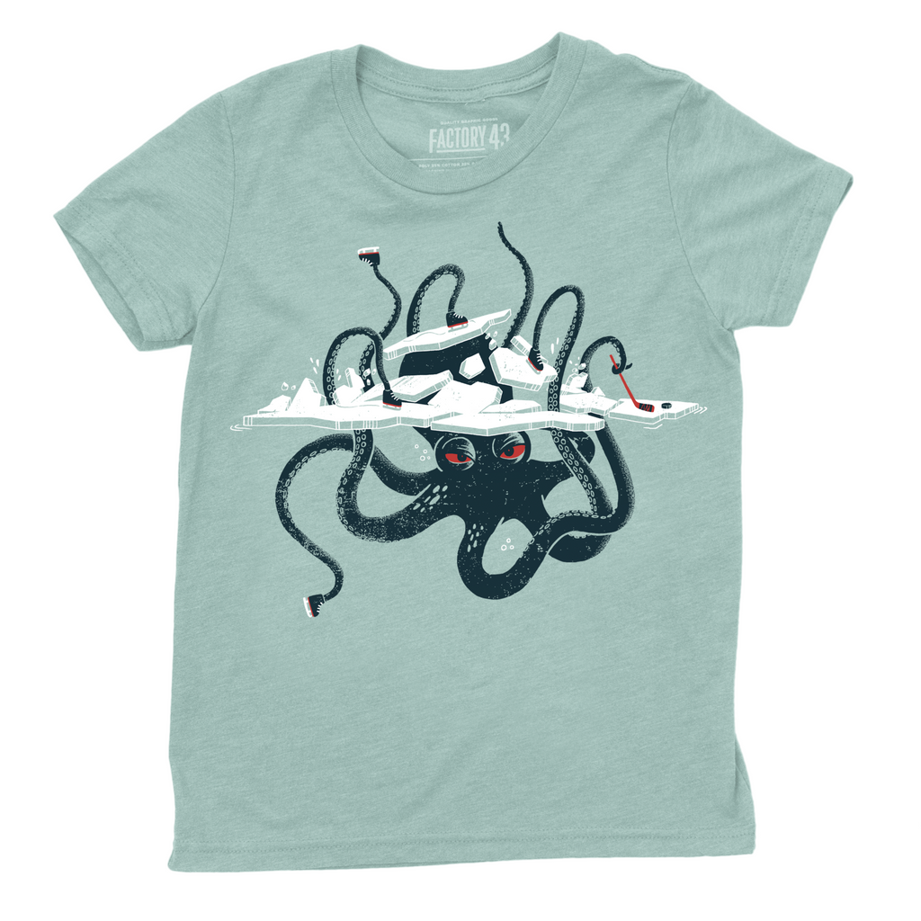 Kids Tee - Ice Monster Dusty Blue Tee (XS - L) by Factory 43