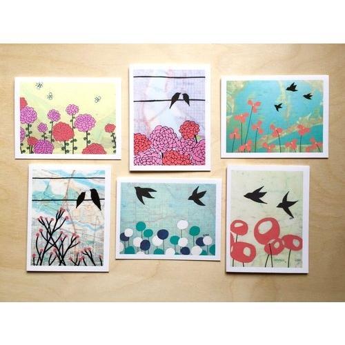 Card Set of 6 - Assorted Flowers by Rachel Austin