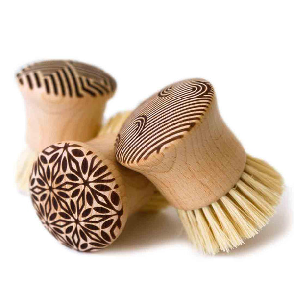 Kitchen Brush - Vegetable Brush Beech Wood (Assorted Patterns) by Lucc –  The Handmade Showroom