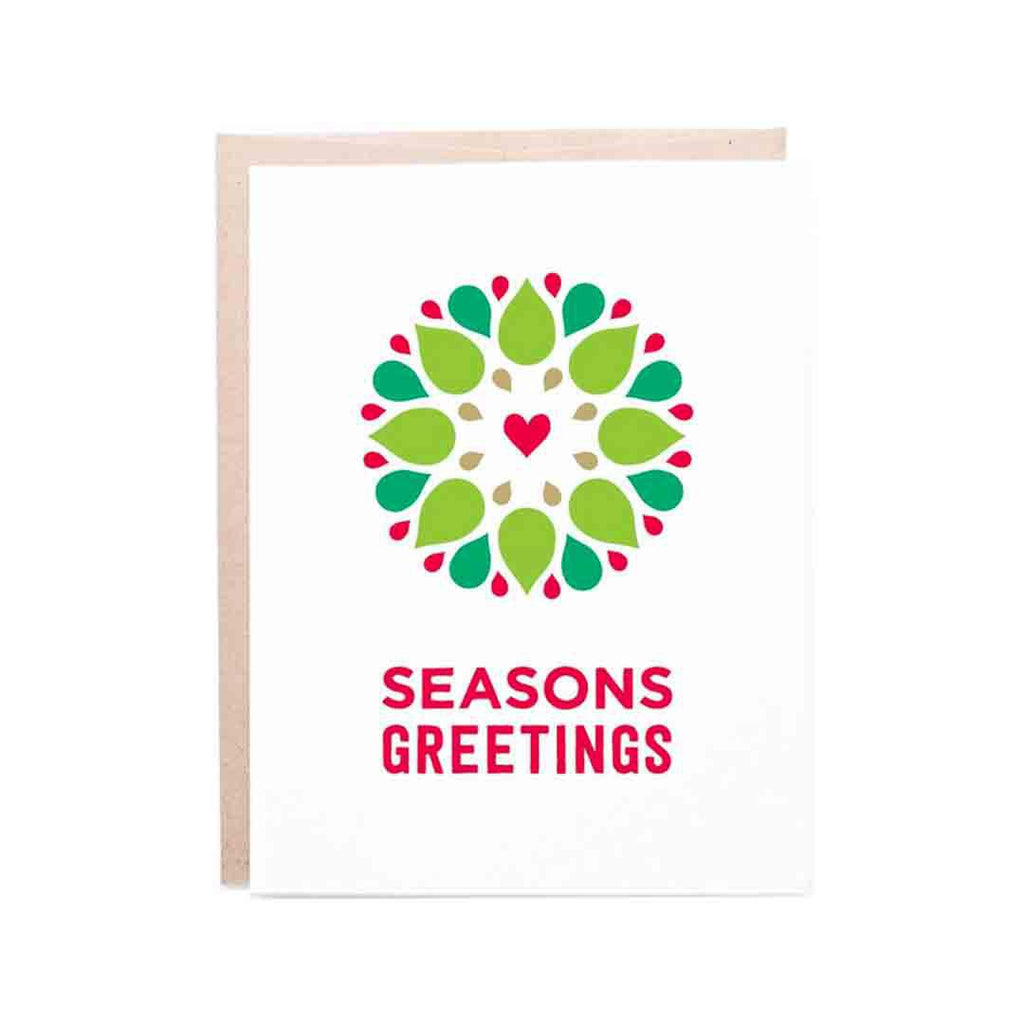 Card - Holiday - Seasons Greetings Wreath by Graphic Anthology