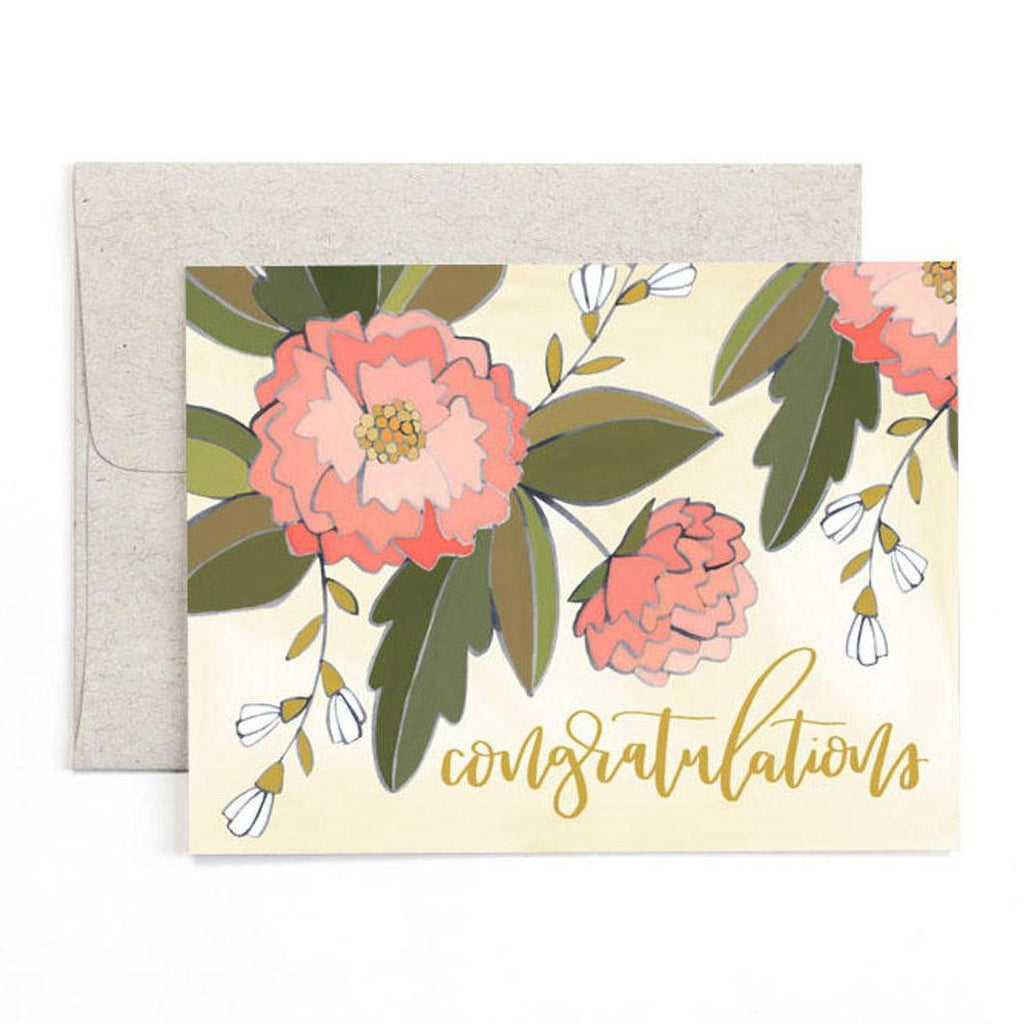 Card - Congratulations - Peonies by 1Canoe2