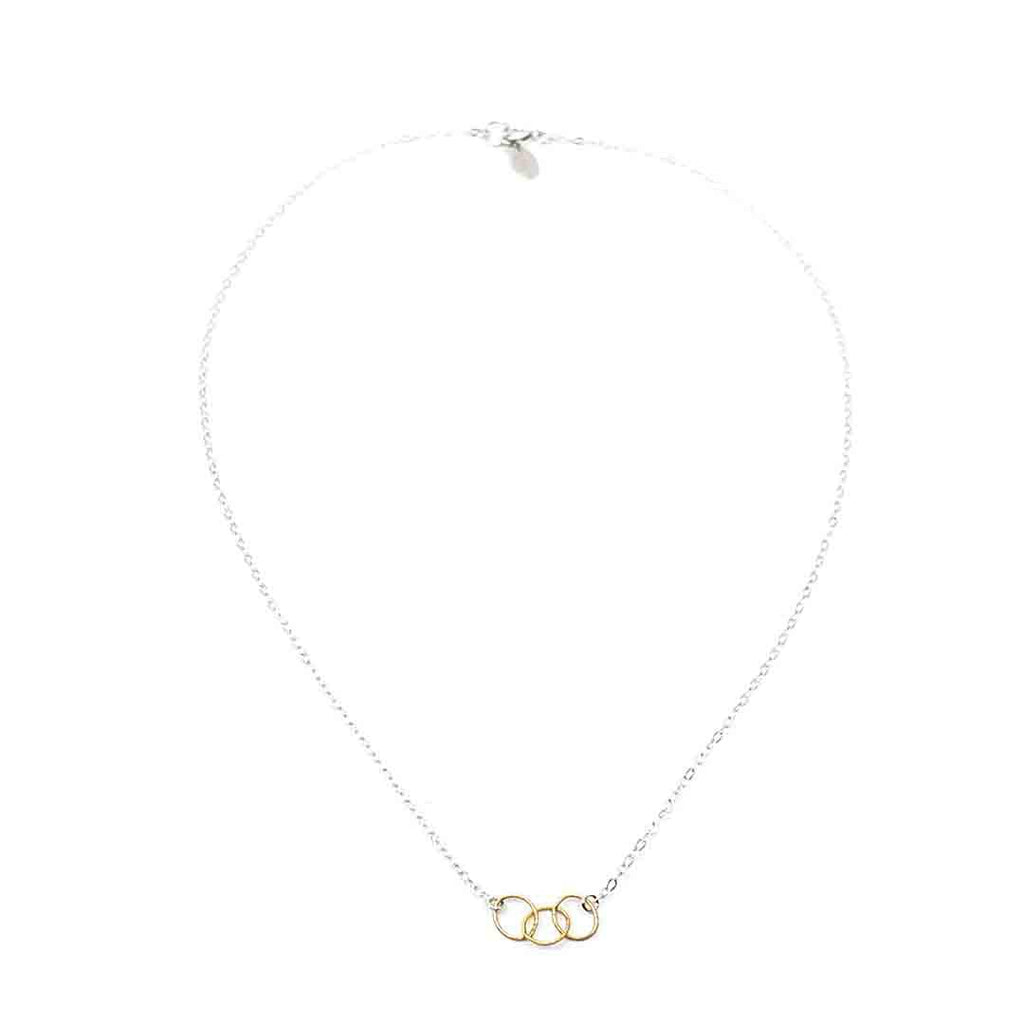 Necklace - Trio - Sterling Chain 14k Gold-fill Circles by Foamy Wader