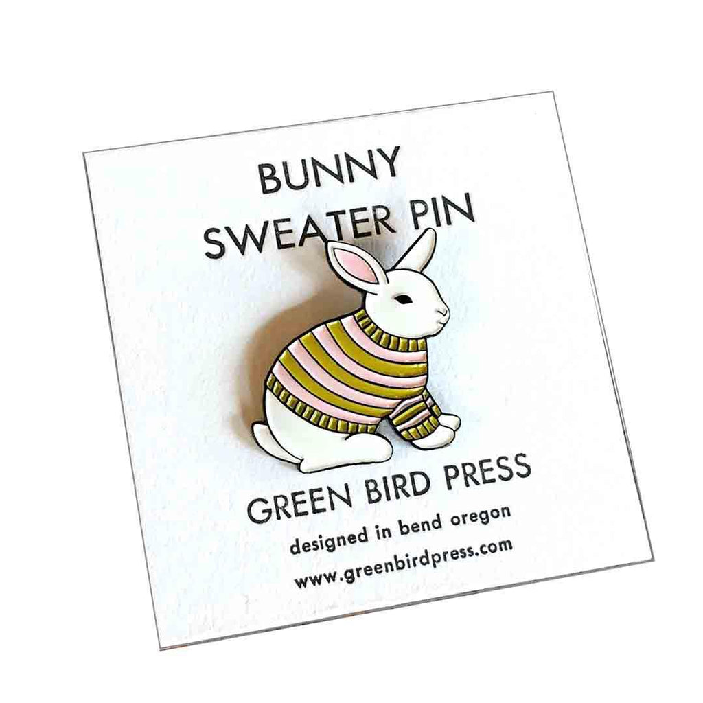 Enamel Pin - Bunny Sweater by Green Bird Press