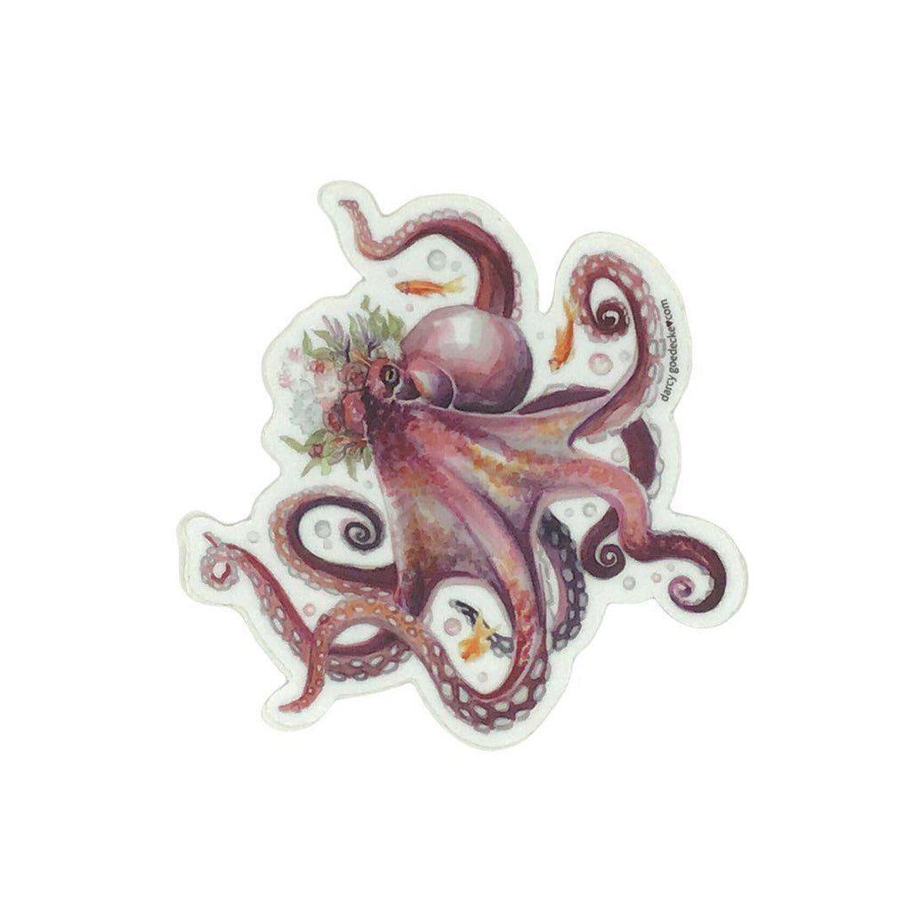 Sticker - 4 in - Lady Octopus Vinyl by Darcy Goedecke