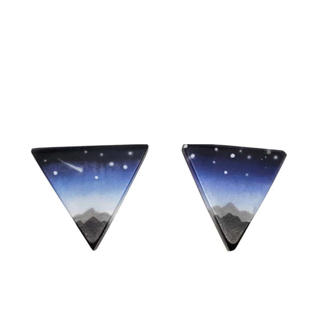 Earrings - Mountains Triangle Studs by Fernworks