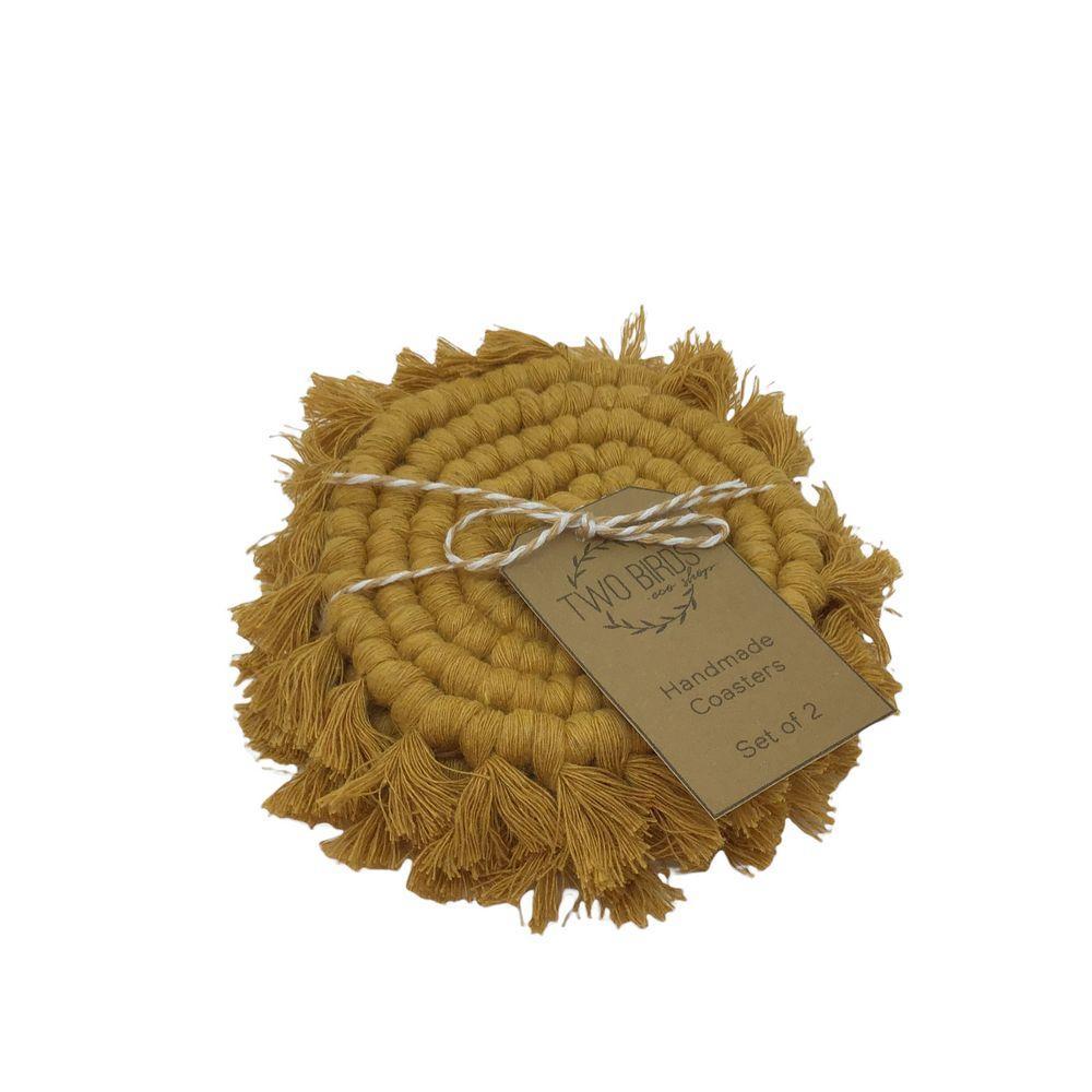 Coasters - Macrame Coasters Set of 2 by Two Birds Eco Shop (Assorted Colors)