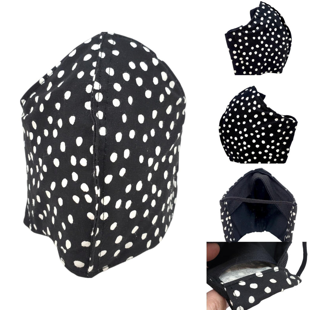 Medium - Black with White Dots (White or Black Lining) by imakecutestuff