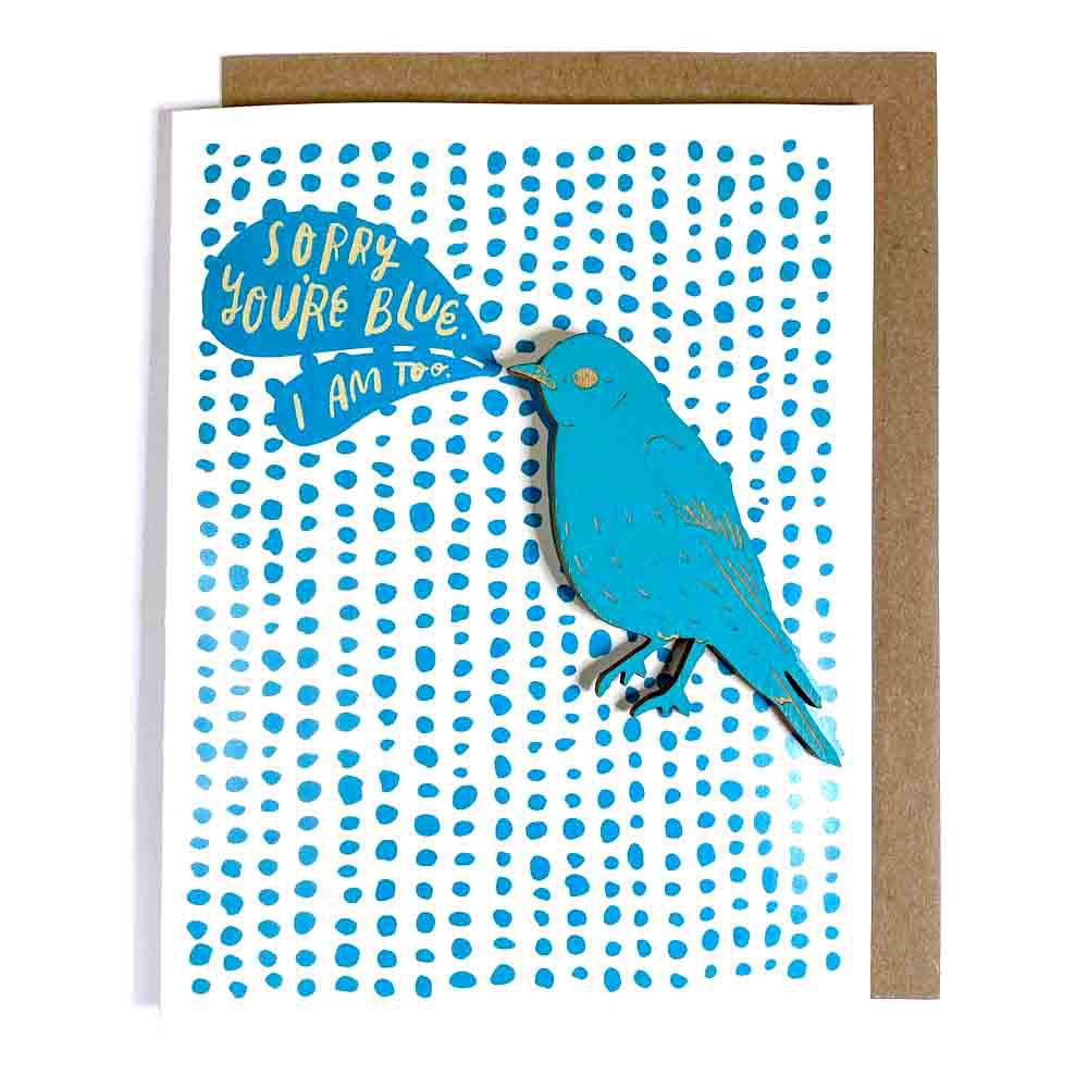 Magnet Card - Sorry You're Blue Bluebird card by SnowMade