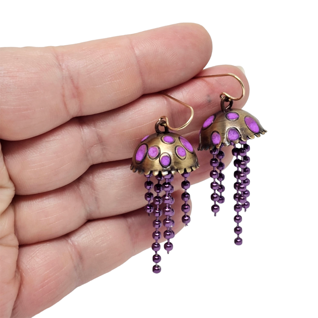 Earrings - Jellyfish (Grape) by Chickenscratch