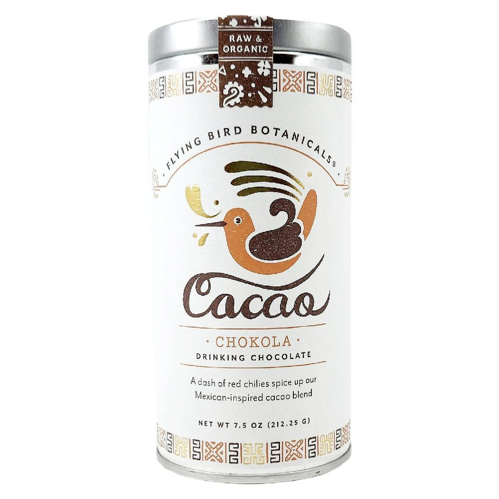 Cacao - 7.5oz - Chokola Large Tin Cocoa by Flying Bird Botanicals