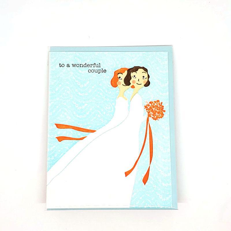 Card - Wedding - Brides To a Wonderful Couple by Ilee Papergoods