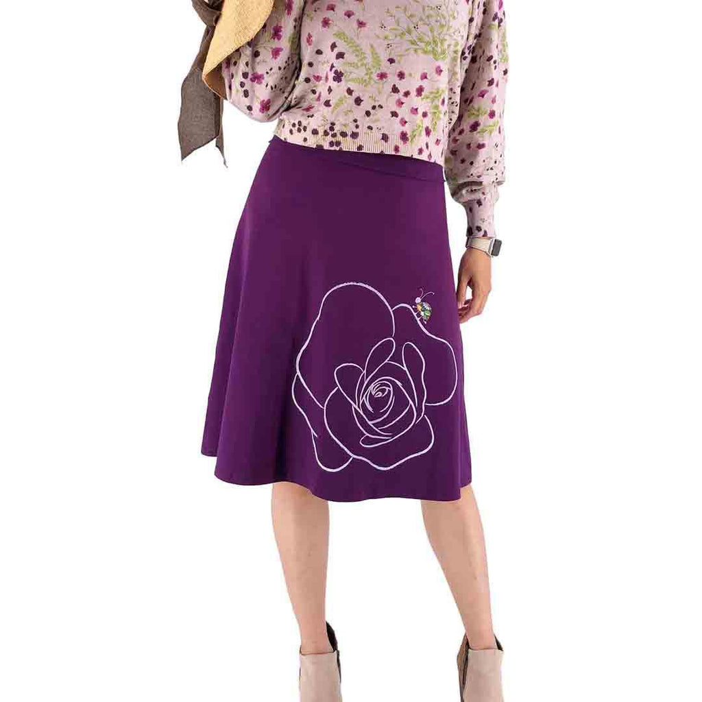 Skirt - Rose and Bug - Purple (Juniors S -3X) by Zoe's Lollipop