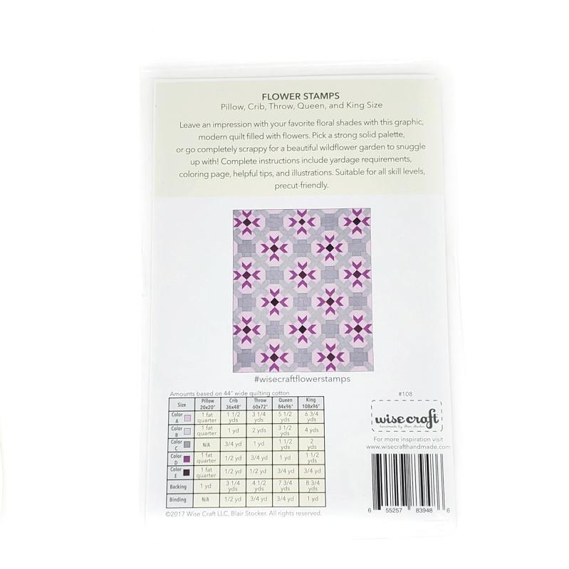 Pattern - Flower Stamps Quilt by Wise Craft