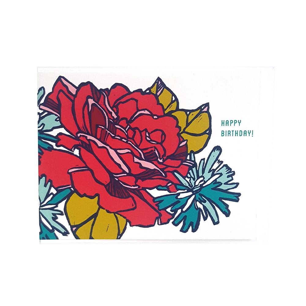 Card - Birthday - Rose Floral by Little Green