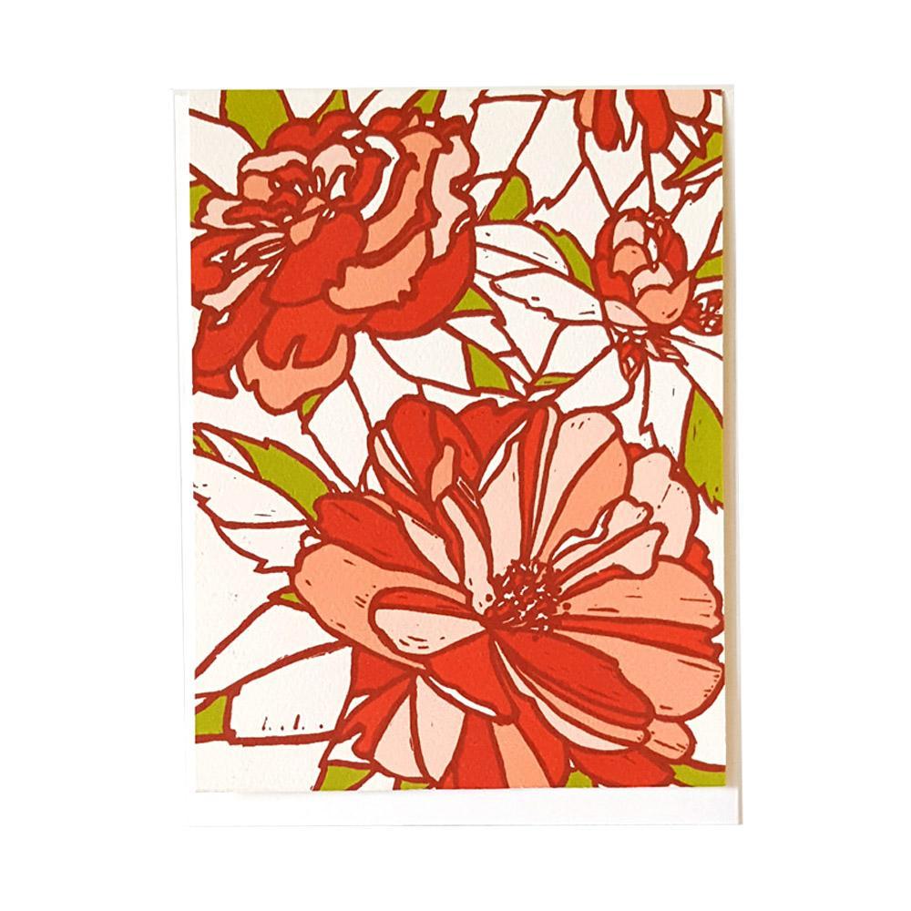 Card - All Occasion - Red Floral Camellia by Little Green