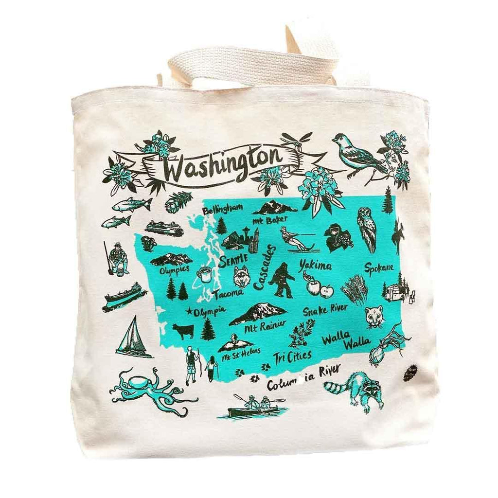 Tote - Washington Teal Natural Canvas by Oliotto