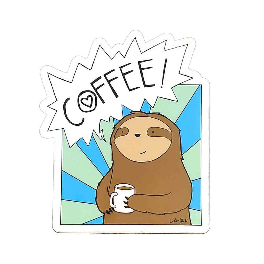 Sticker - Coffee Sloth by La Ru