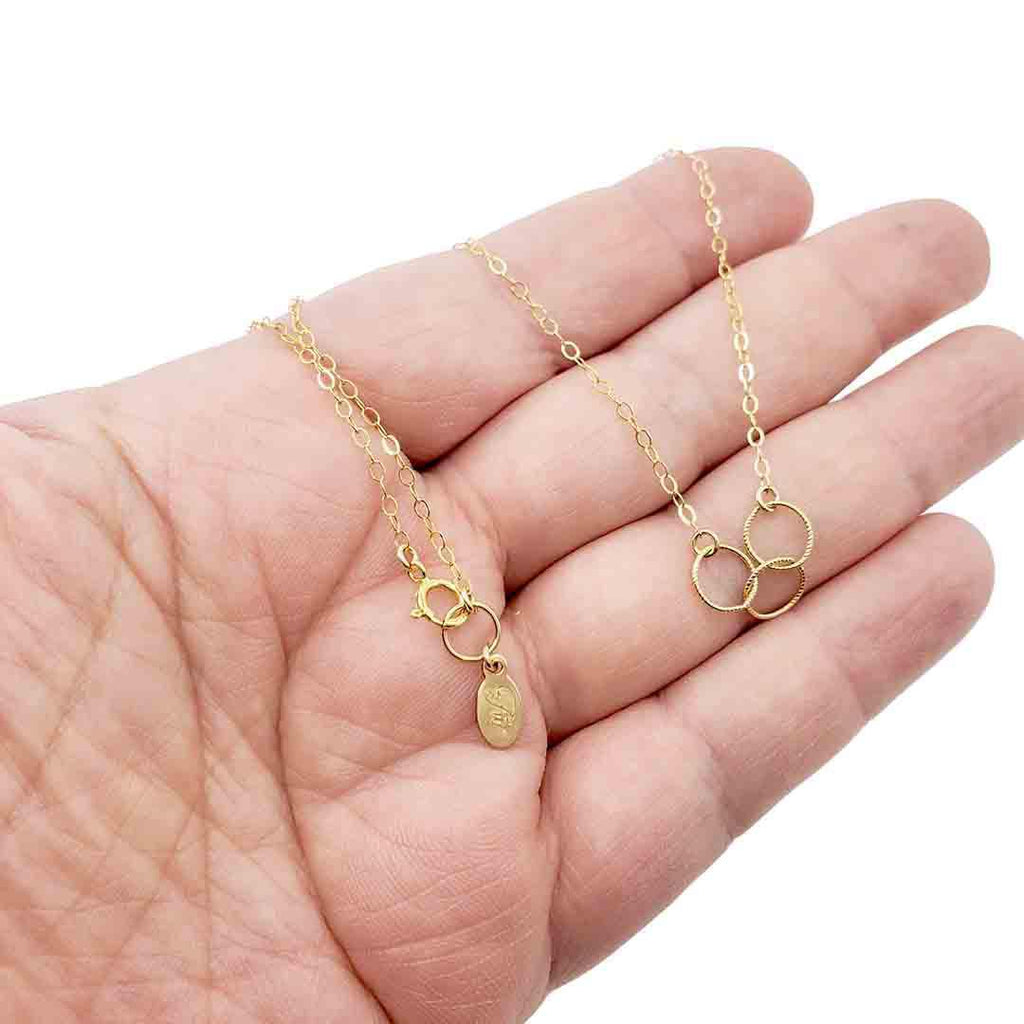Necklace - Trio - 14k Gold-fill Circles by Foamy Wader
