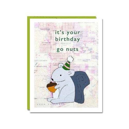 Card - Birthday - Squirrel by Rachel Austin Art