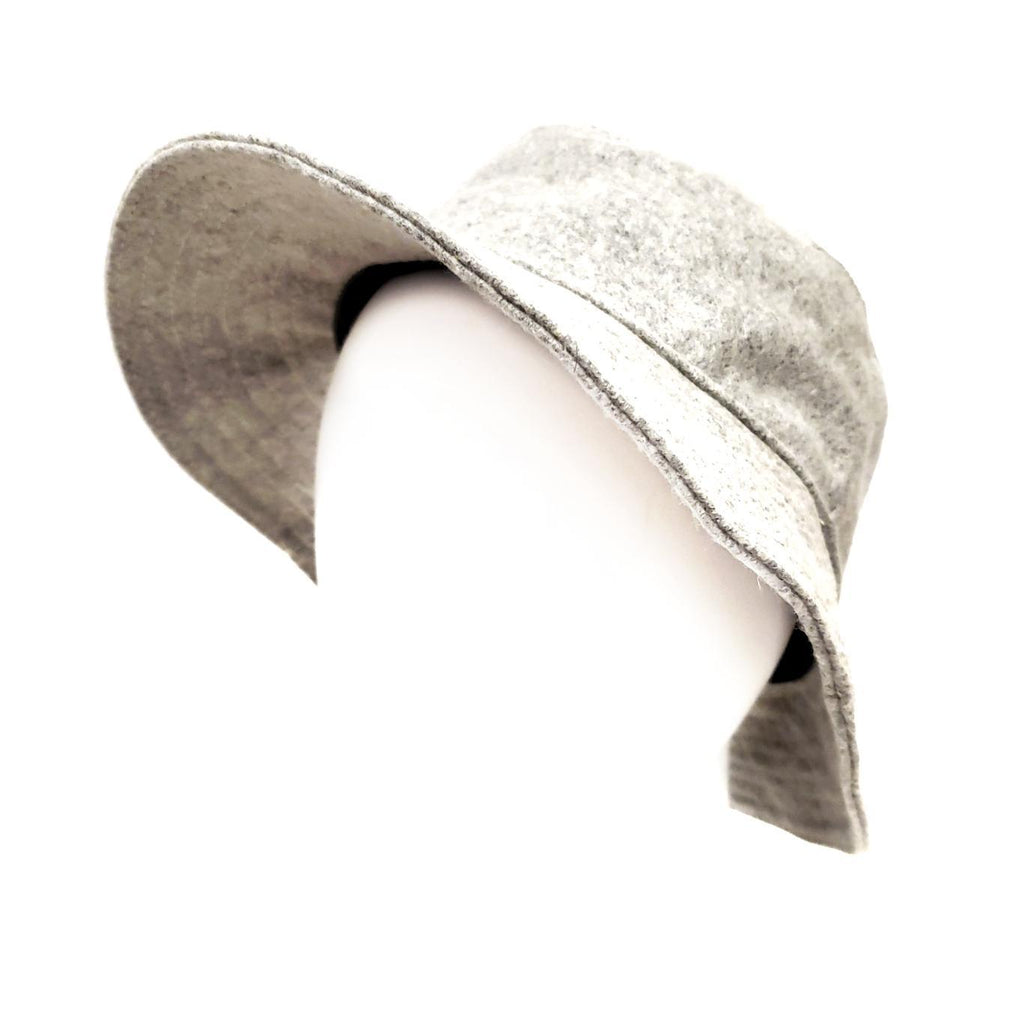 Adult Hat - Premium Wool Bucket Hat (Small/Medium) in Solid Light Gray by Hats for Healing