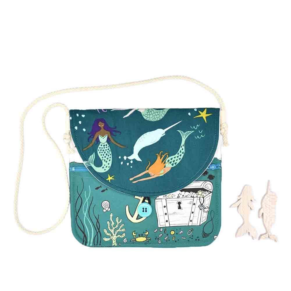 Purse - Seaside Adventure with Mermaid and Narwhal by So Handmade