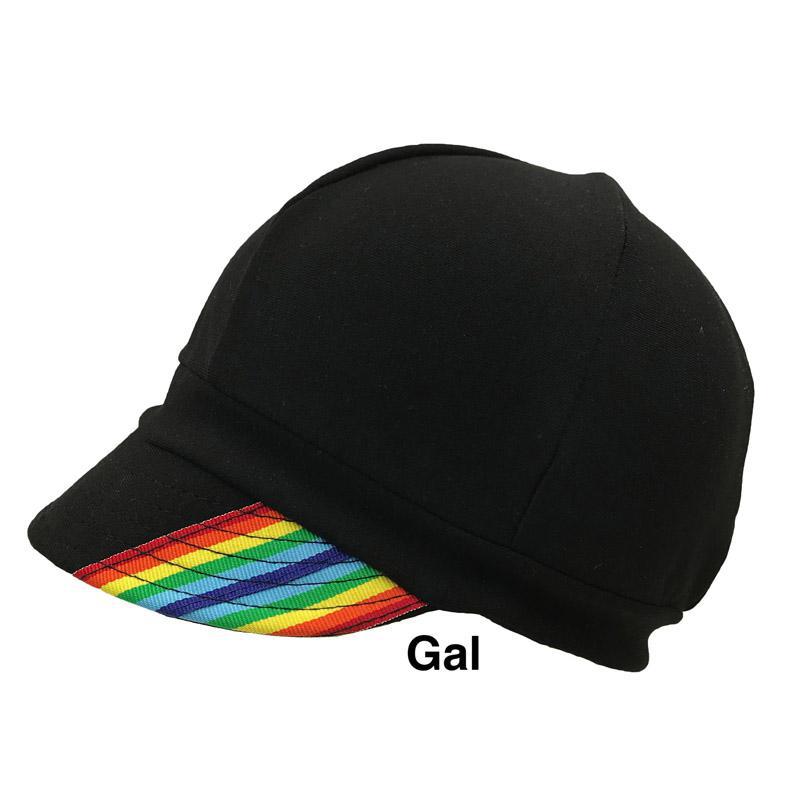 Adult Hat - Organic Jersey Weekender in Black with Rainbow Stripe Brim by Hats for Healing