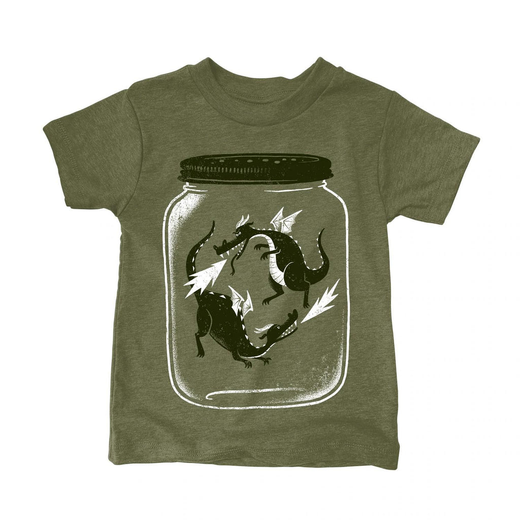 Kids Tee - Dragonflies Olive Tee (2T - L) by Factor