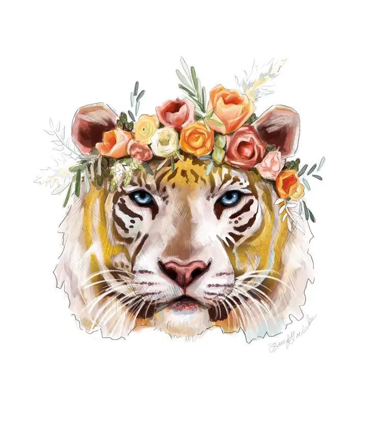 Art Print - 8x10 - Golden Tiger by Darcy Goedecke
