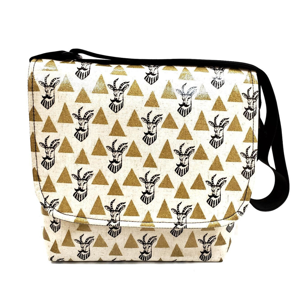 Messenger Bag - Tall - Mustachioed Ibex by Laarni and Tita