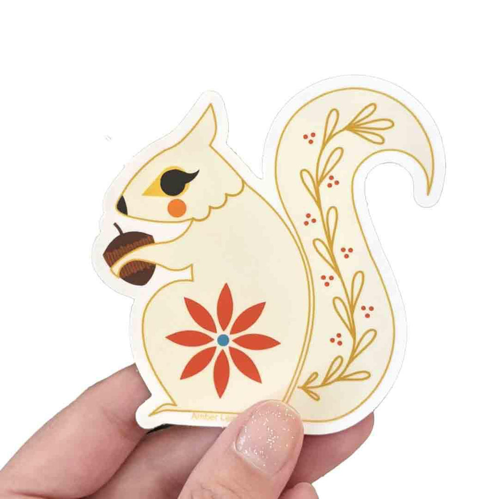 Sticker - White Squirrel by Amber Leaders Designs