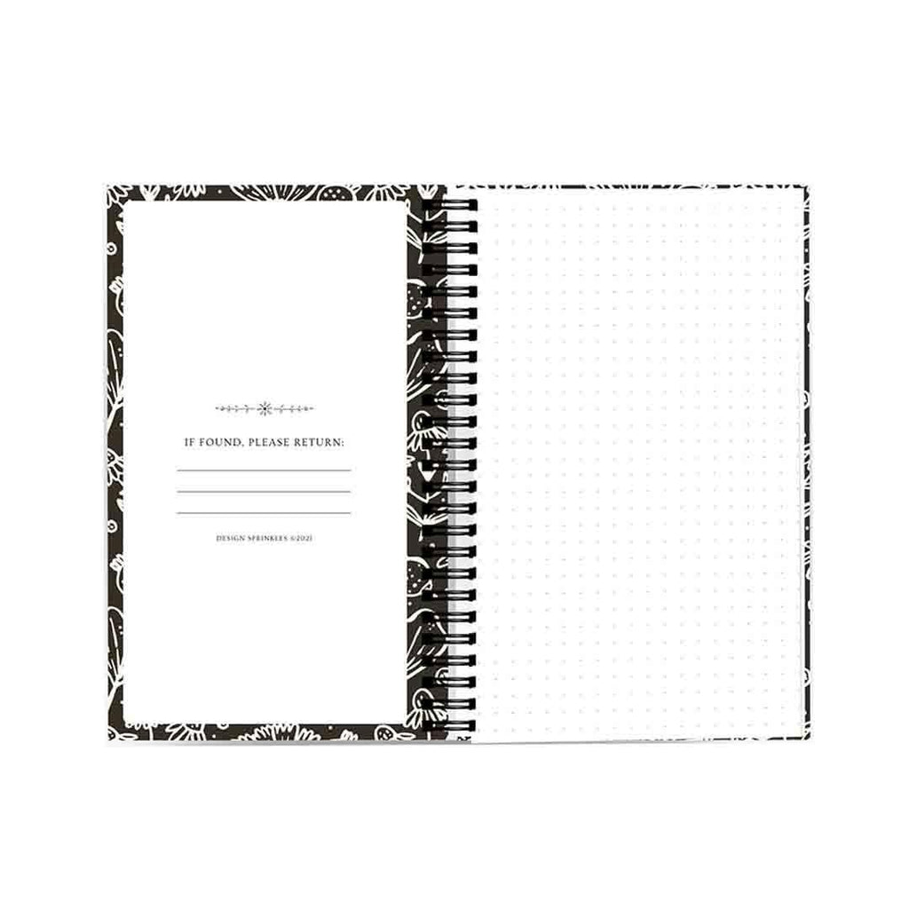 Journal -  Black & White Autumn Leaves (Dot Grid) by Design Sprinkles