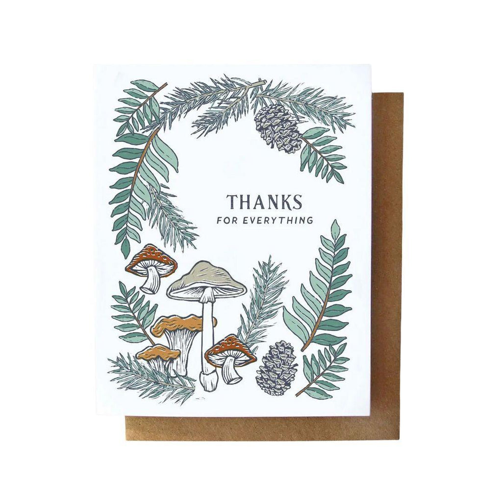 Card - Thank You - Mushrooms and Ferns by Root and Branch Paper Co.