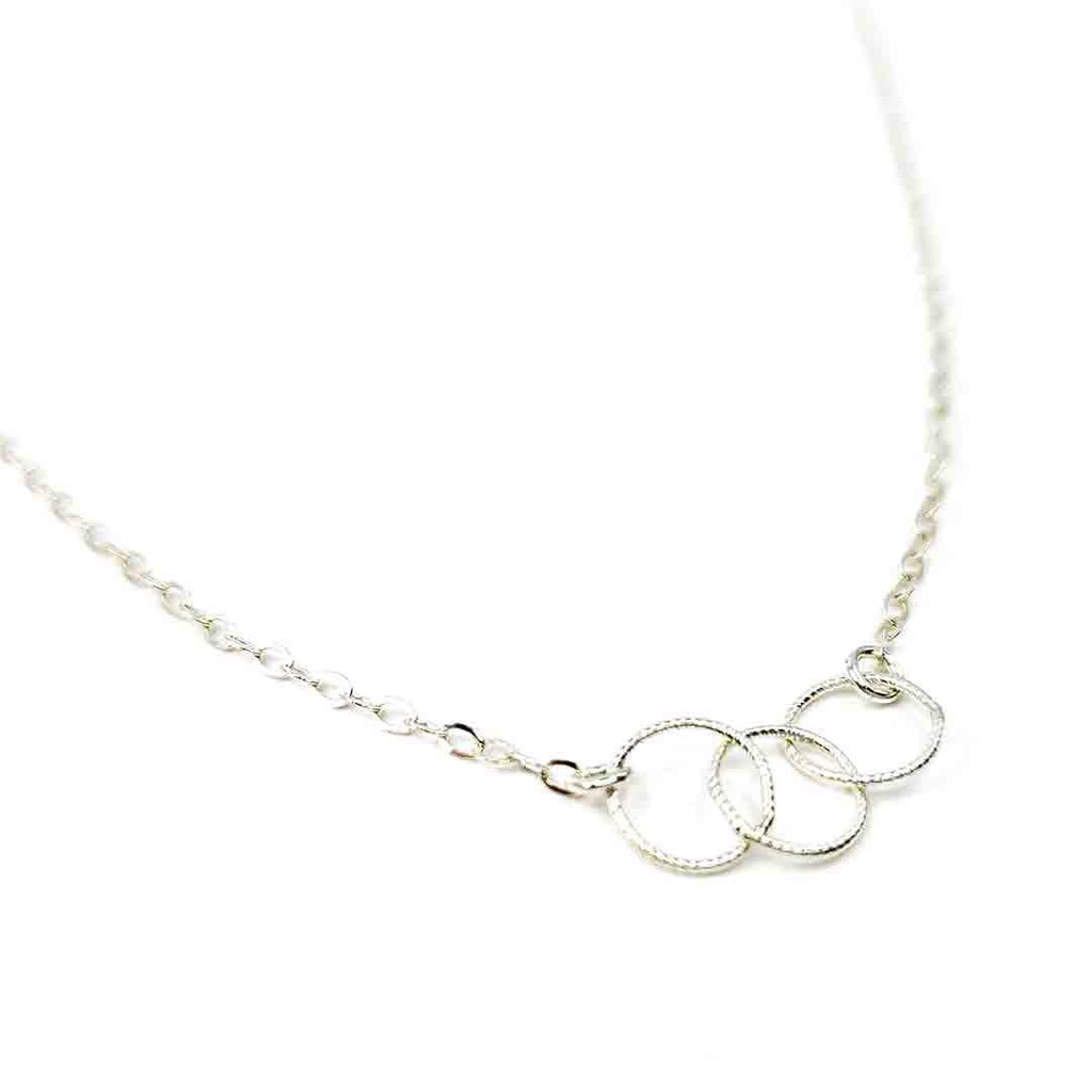 Necklace - Trio - Sterling Silver Circles by Foamy Wader