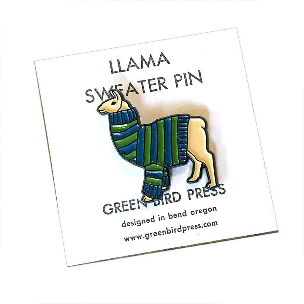 Enamel Pin - Llama Sweater by Green Bird Press