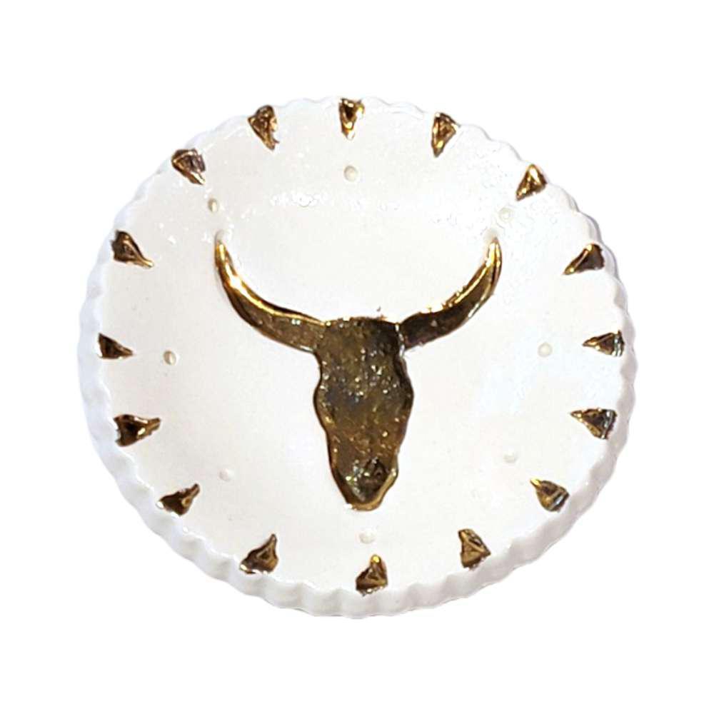 Ring Dish - Cow Skull in 24k Gold by Happy Los Angeles